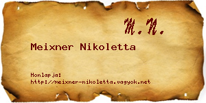 Meixner Nikoletta névjegykártya